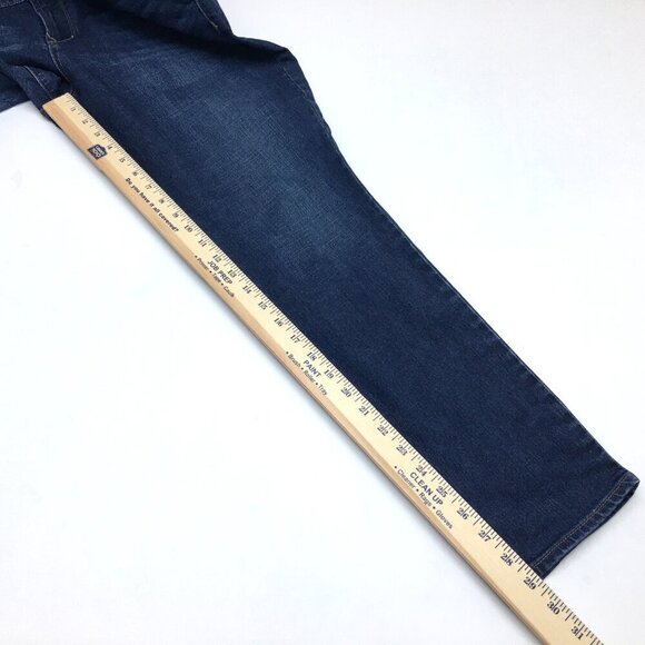 Old Navy Women's Jeans Original Straight Leg Mid Rise Dark Wash Stretch size 14S - Picture 5 of 8